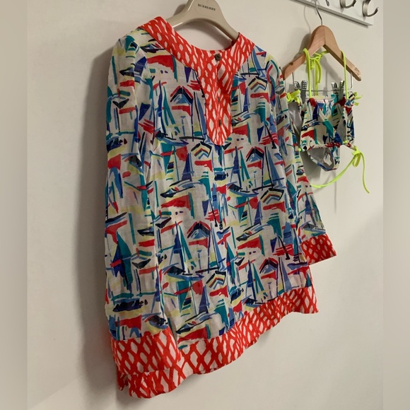 Milly Minis Sailboat Print Bikini and Cover - Picture 12 of 16